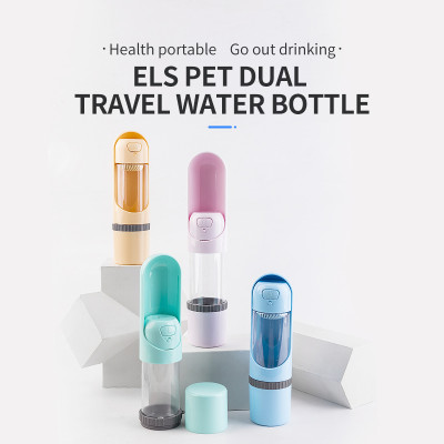 Bouteille d'eau portable 2 en 1 pour animaux avec récipient de nourriture et distributeur d'eau